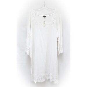 NWT Talbots Shift Dress Swim Coverup women’s plus size 3X white new crochet cott